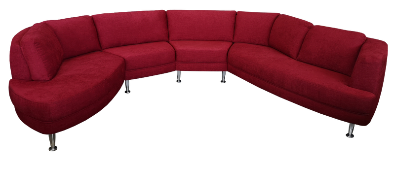 Sofa halbrund rot